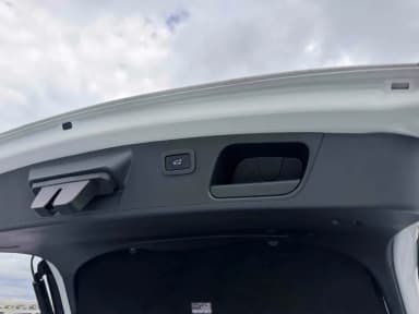 Powered tailgate switches on the inside of the boot lid. Car 107