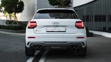 Rear view showing the SQ2 badge and quad exhaust tips. Car 87