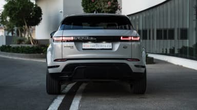Rear view showing the tail lights and tailgate. Car 89